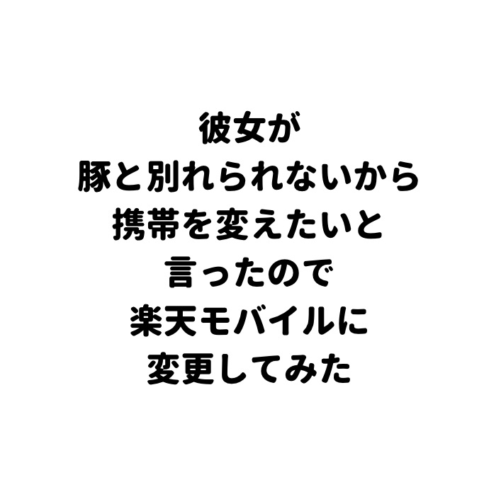 彼女が豚と別れられないから携帯を変えたいと言ったので楽天モバイルに変更してみた アリムログ